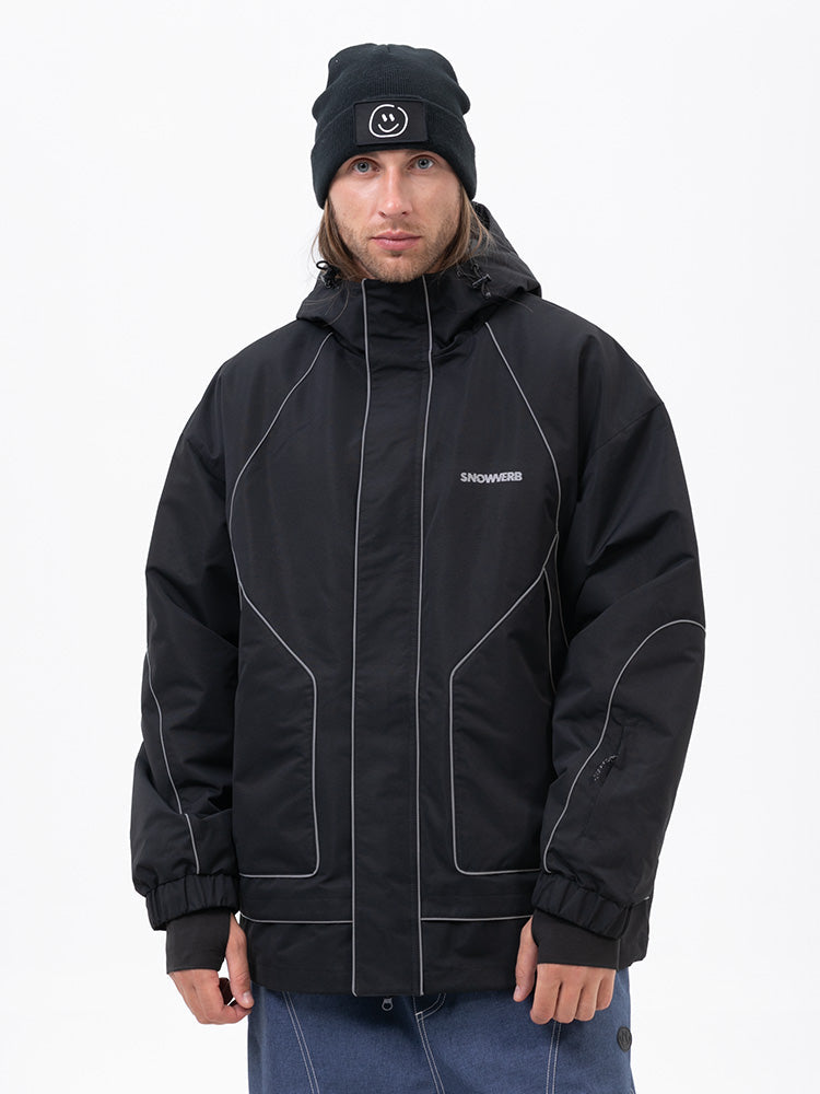 Mountain Chill Allwetter-Schneejacke für Herren mit reflektierenden Eigenschaften – Ideal zum Nachtskifahren und Snowboarden