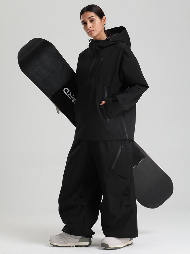 Gsou Snow Damen-Pullover-Anorak, strapazierfähig, Bergflauschig, Baggy-Schneeanzug