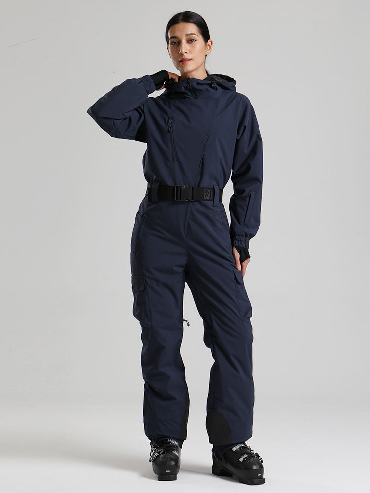 Gsou Snow Alpine Luxe Slim Fit Ganzkörper-Skioverall für Damen