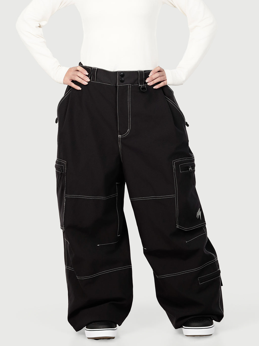 Wild Soul Crew Utility Cargo-Schneehose für Damen – Robuste Nähte, lockere Passform