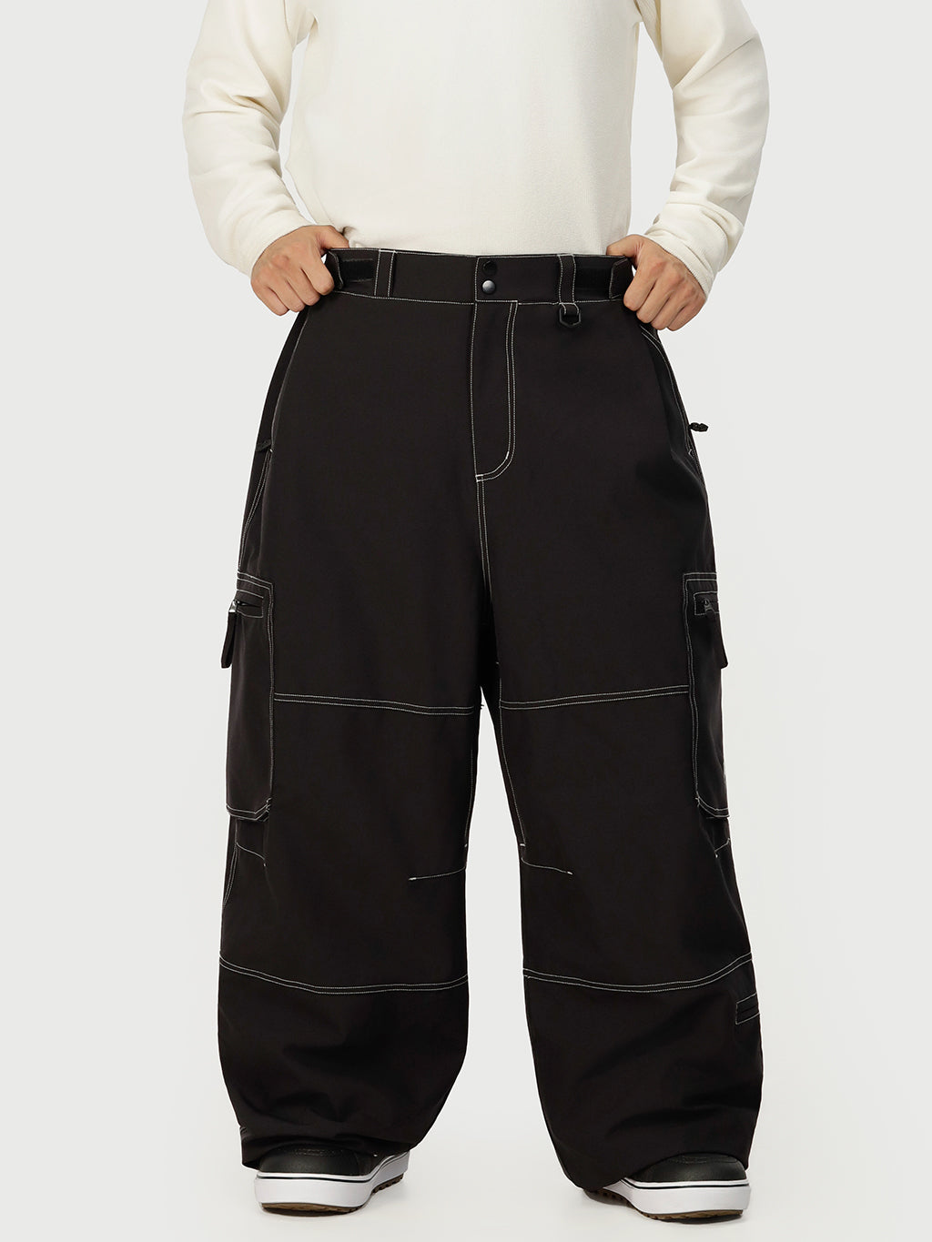 Wild Soul Crew Utility Cargo-Schneehose für Herren – Robuste Nähte, lockere Passform