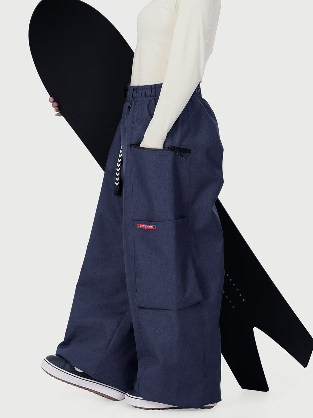 Techline Damen-Skihose mit strapazierfähigem Stretch-Cargo-Design – Baggy Freestyle Passform