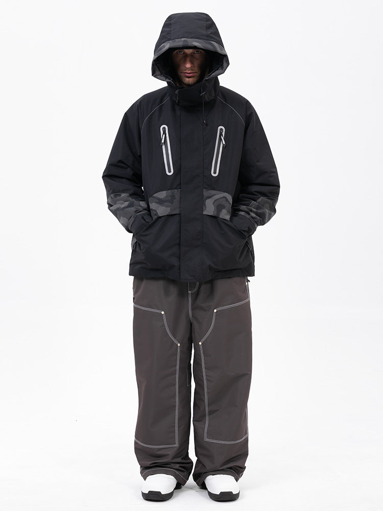 Chillform Herren-Schneeanzug mit reflektierendem Tarnmuster – Glow Trail Jacke mit Freerider Baggy Schneehose