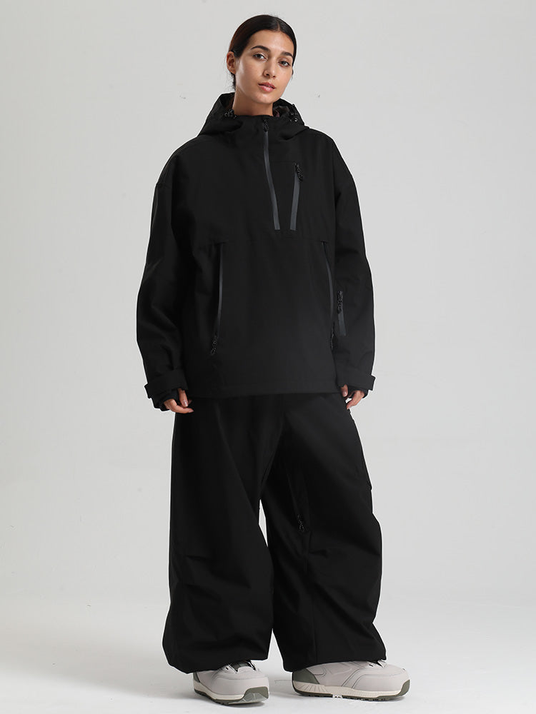 Gsou Snow Damen-Pullover-Anorak, strapazierfähig, Bergflauschig, Baggy-Schneeanzug