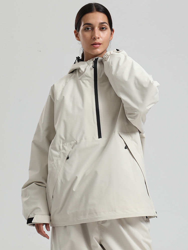 Gsou Snow Damen-Snowboardjacke im urbanen Stil, Pullover-Anorak, Snowboardjacke