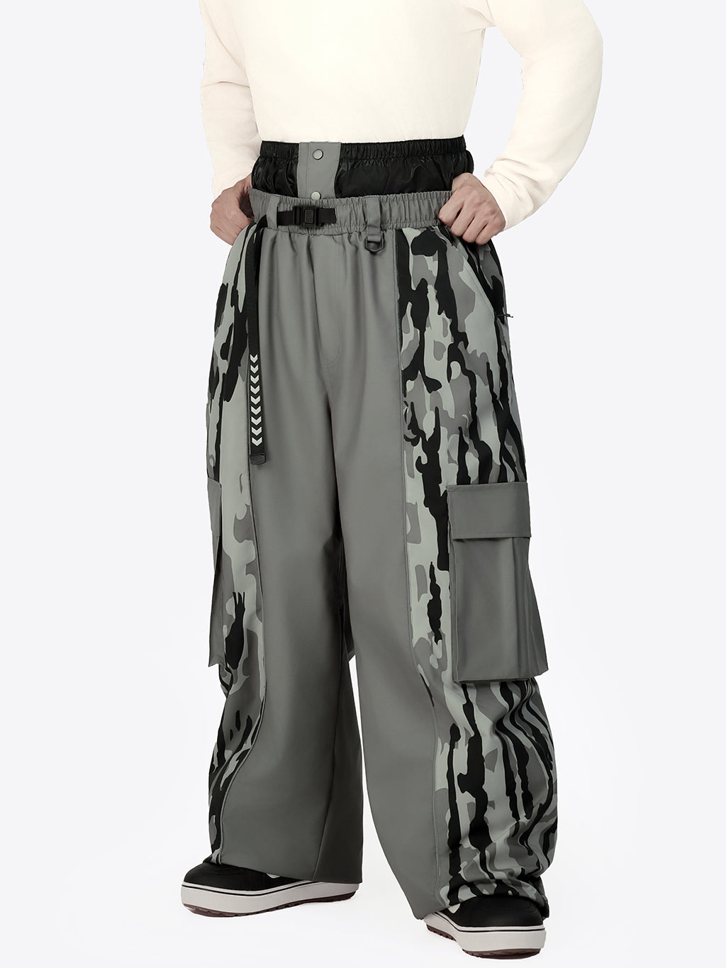 Wild Motion Herren-Schneehose mit reflektierendem Farbblock-Design und extra weitem Schnitt