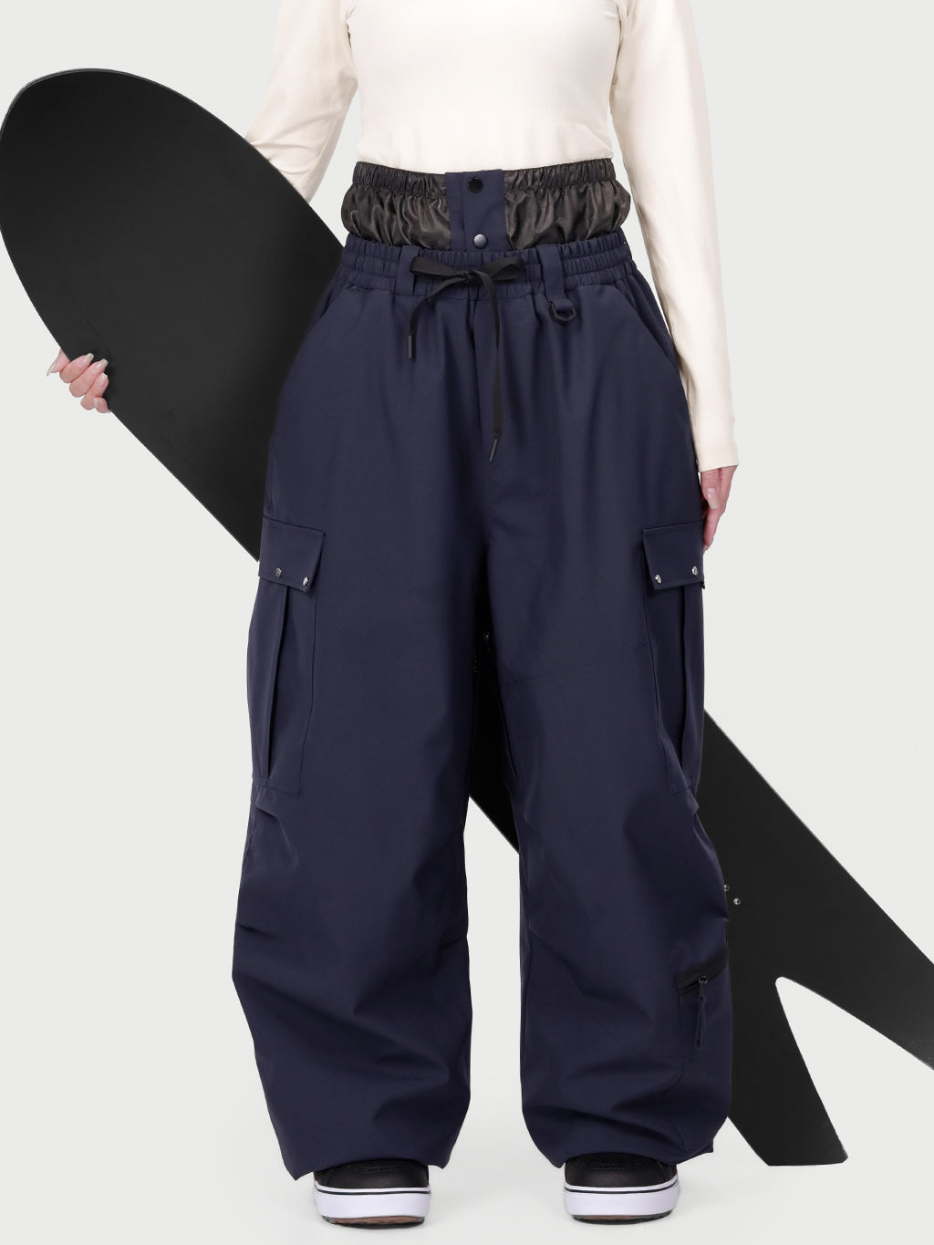 Techline Damen-Arbeitskleidungs-inspirierte Utility-Cargo-Schneehose – Baggy Freestyle-Passform