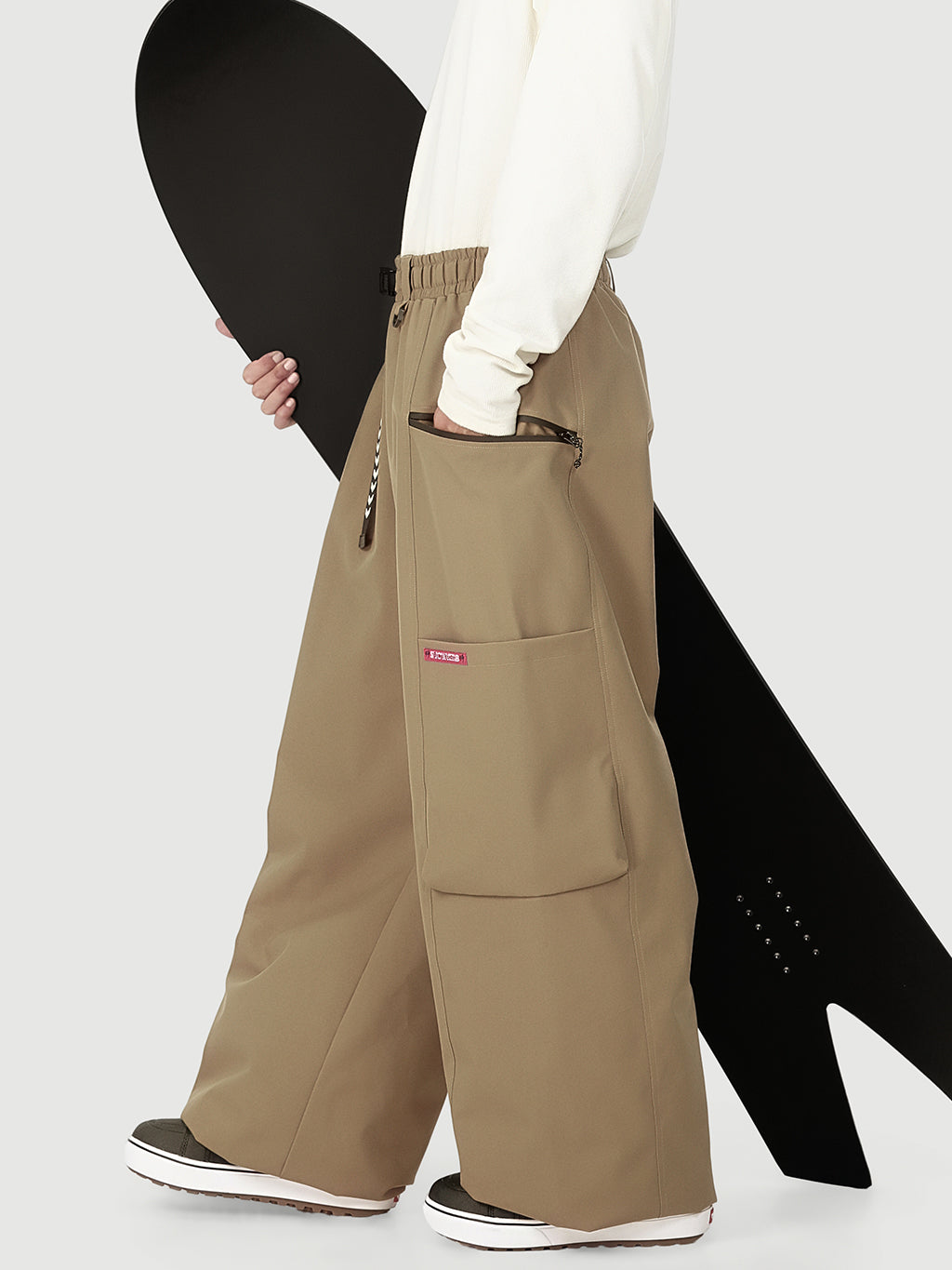 Techline Herren Strapazierfähige Stretch Utility Cargo Skihose – Baggy Freestyle Passform