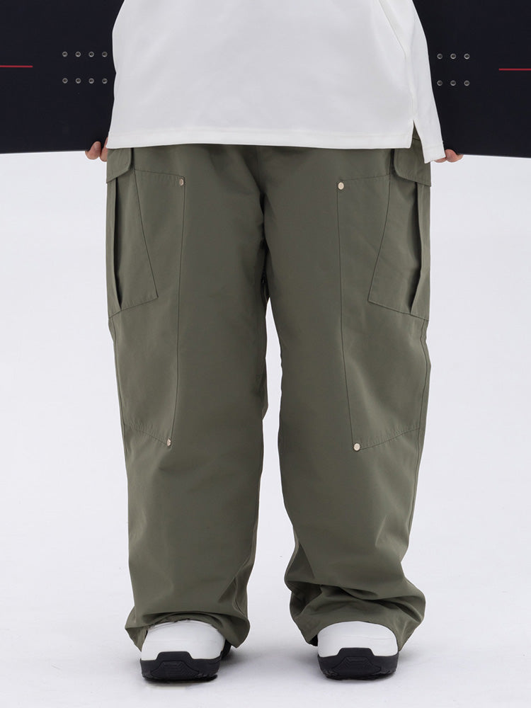 Herren-Skihose mit doppeltem Knieausschnitt, Mountain Freestyle, Baggy-Camo-Muster