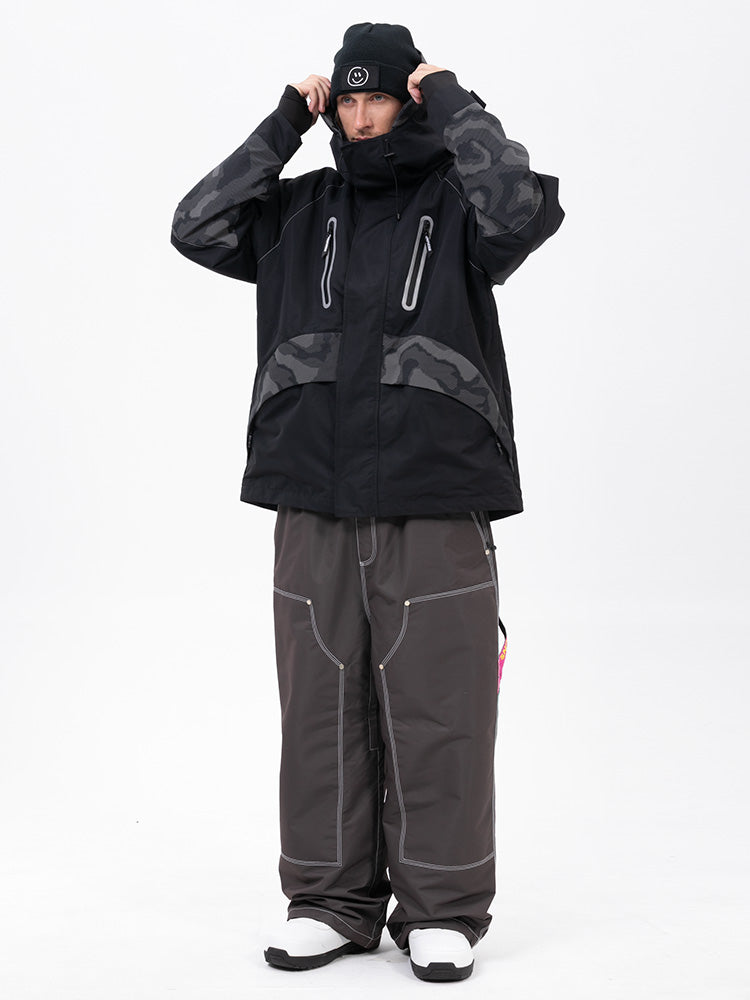 Chillform Herren-Schneeanzug mit reflektierendem Tarnmuster – Glow Trail Jacke mit Freerider Baggy Schneehose