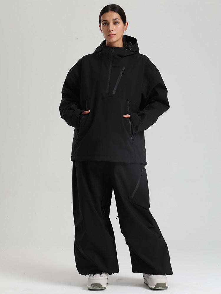 Gsou Snow Damen-Pullover-Anorak, strapazierfähig, Bergflauschig, Baggy-Schneeanzug