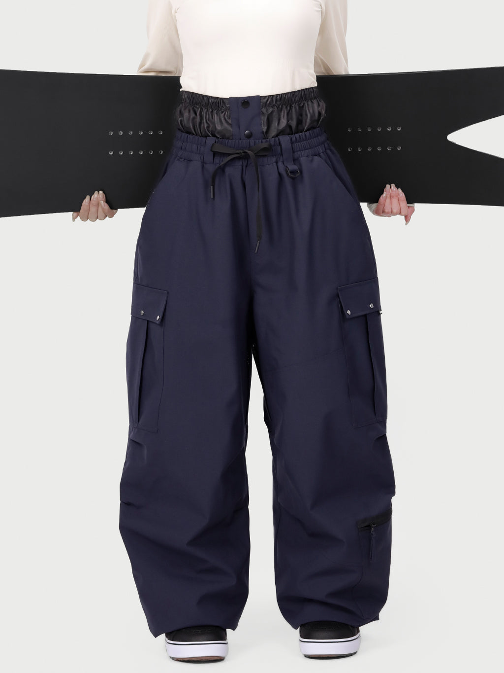Techline Damen-Arbeitskleidungs-inspirierte Utility-Cargo-Schneehose – Baggy Freestyle-Passform