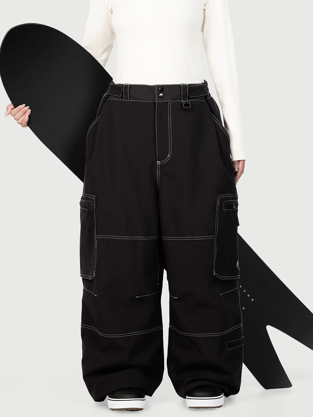 Wild Soul Crew Utility Cargo-Schneehose für Damen – Robuste Nähte, lockere Passform
