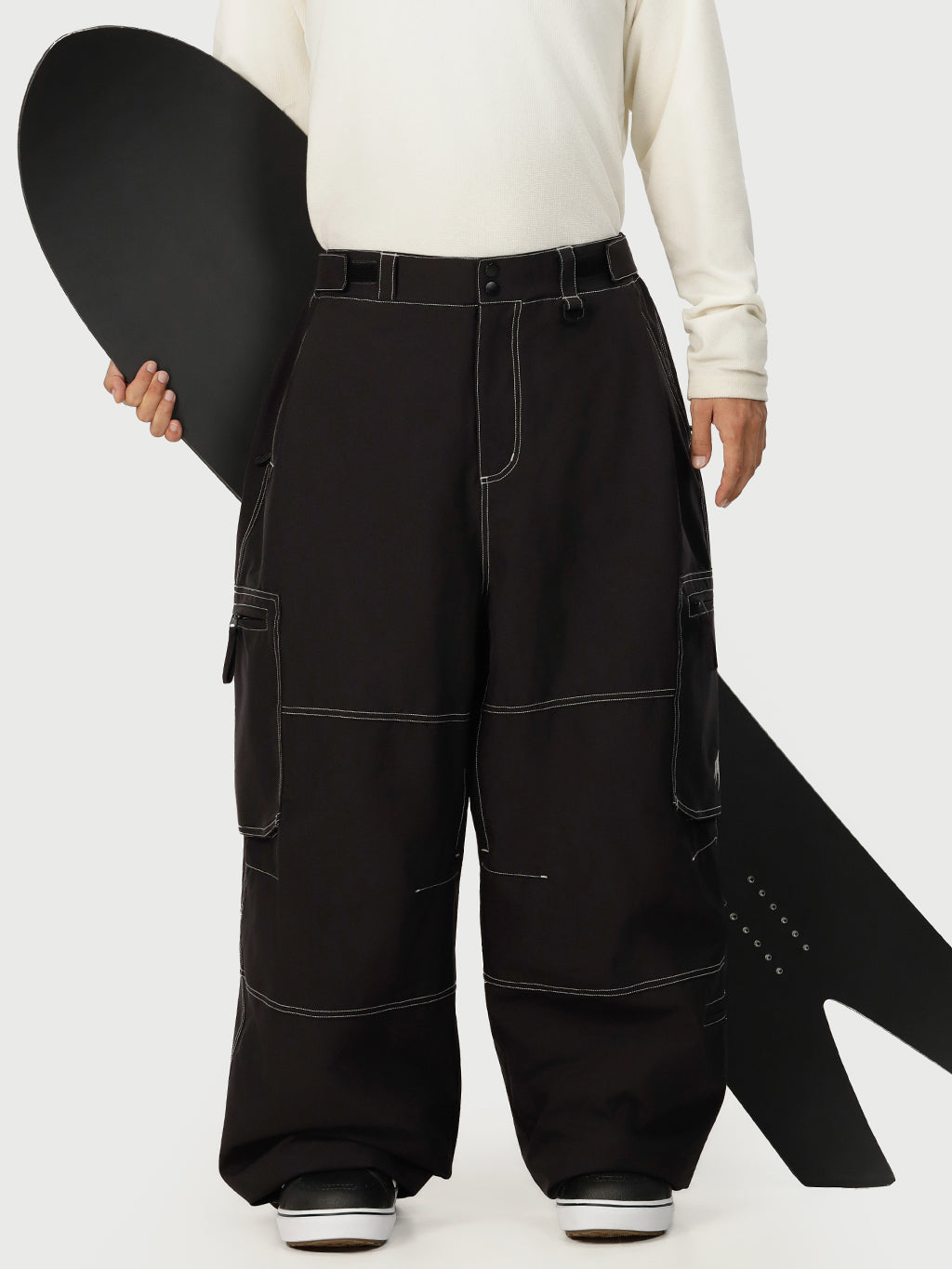 Wild Soul Crew Utility Cargo-Schneehose für Herren – Robuste Nähte, lockere Passform