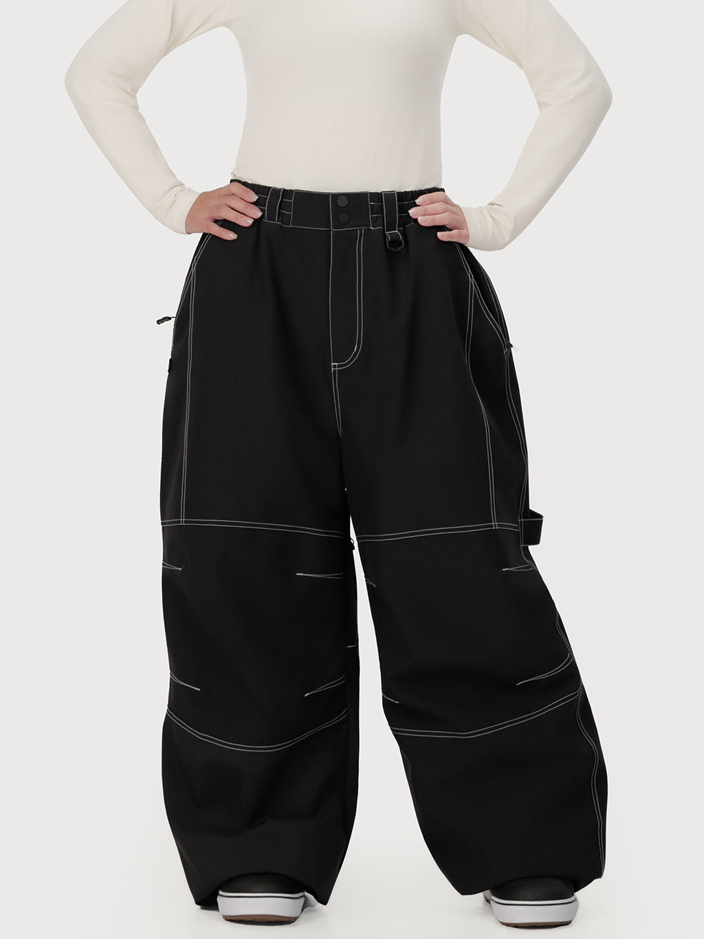 UrbanCraft Damen-Arbeits-Schneehose im Baggy-Stil mit verbesserter Kniebeweglichkeit