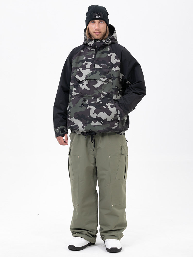 Freestyle-Mountain-Camo-Schneeanzug für Herren – Bomberjacke & Baggy-Hose-Set
