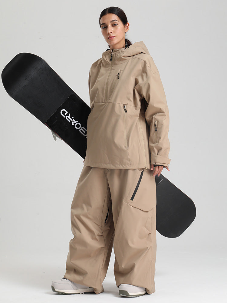 Gsou Snow Damen-Pullover-Anorak, strapazierfähig, Bergflauschig, Baggy-Schneeanzug