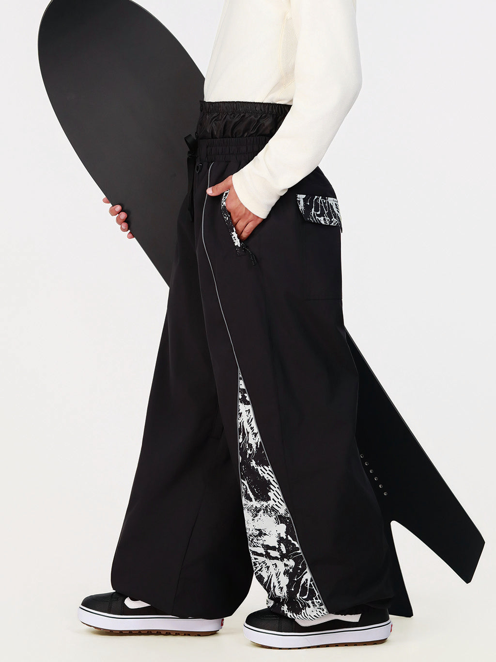 Hyper Flux Herren Hyper Flux Color Graffiti Panel Reflective Line Jogger Baggy Snow Pants