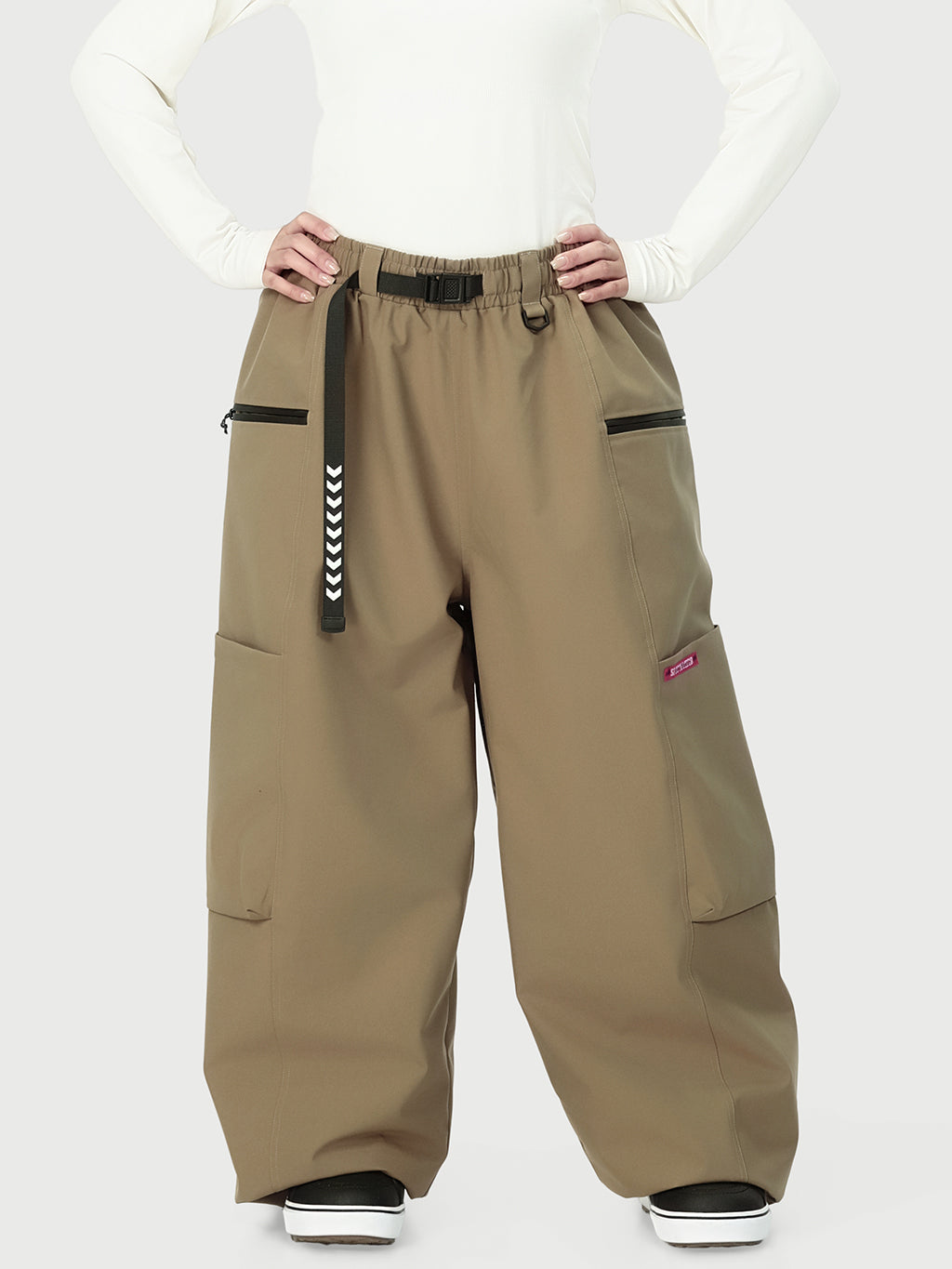 Techline Damen-Skihose mit strapazierfähigem Stretch-Cargo-Design – Baggy Freestyle Passform