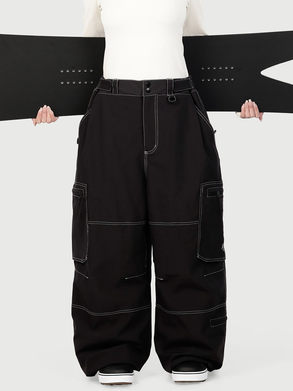 Wild Soul Crew Utility Cargo-Schneehose für Damen – Robuste Nähte, lockere Passform