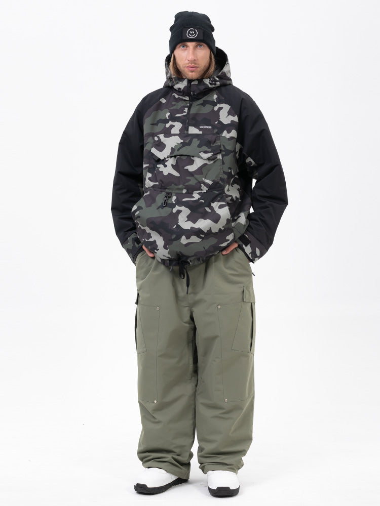 Freestyle-Mountain-Camo-Schneeanzug für Herren – Bomberjacke & Baggy-Hose-Set