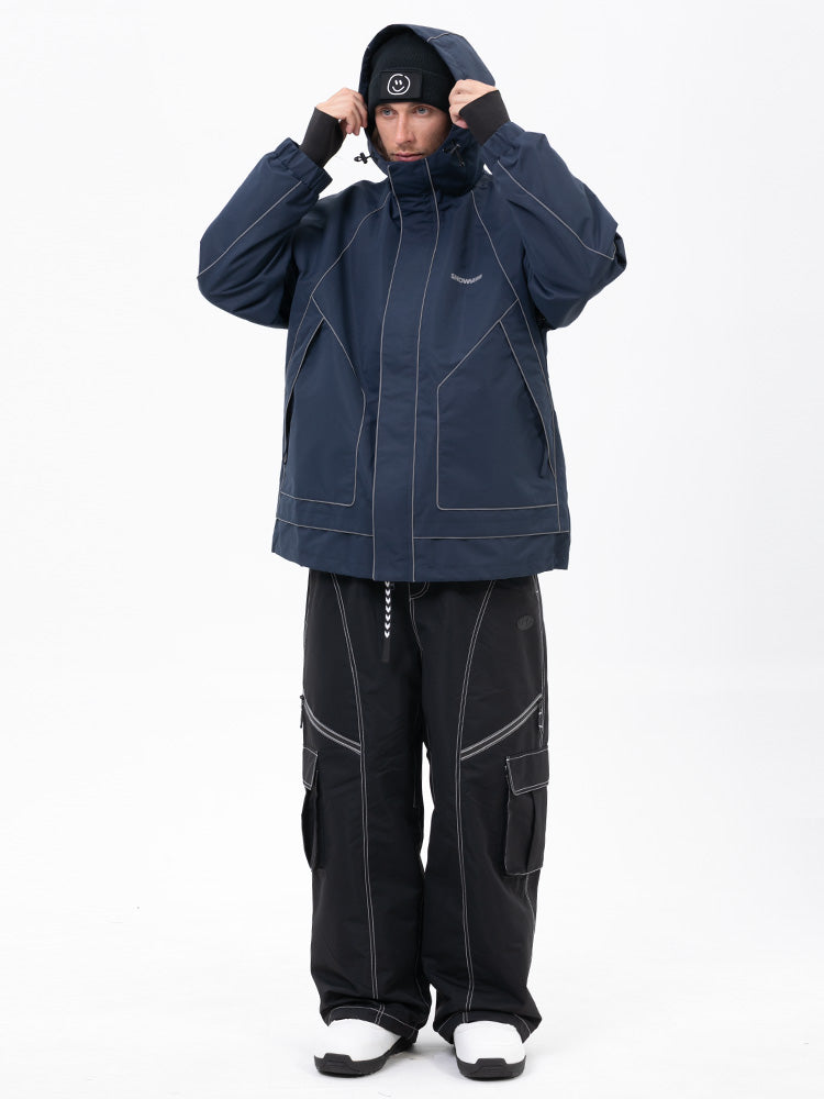 Chill Reflective Snowsuit für Herren zum Nachtskifahren – Set aus Bergjacke und Streetstorm Baggy Pants