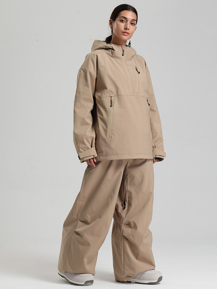 Gsou Snow Damen-Pullover-Anorak, strapazierfähig, Bergflauschig, Baggy-Schneeanzug