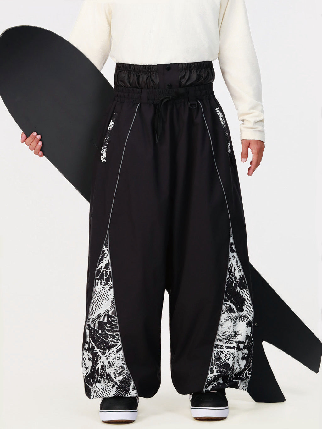 Hyper Flux Herren Hyper Flux Color Graffiti Panel Reflective Line Jogger Baggy Snow Pants