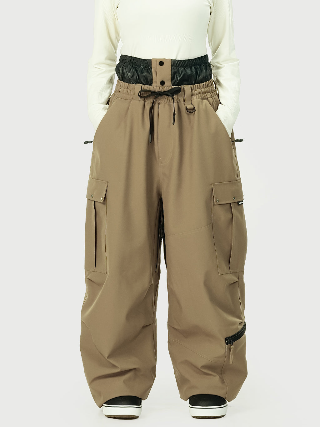 Techline Damen-Arbeitskleidungs-inspirierte Utility-Cargo-Schneehose – Baggy Freestyle-Passform
