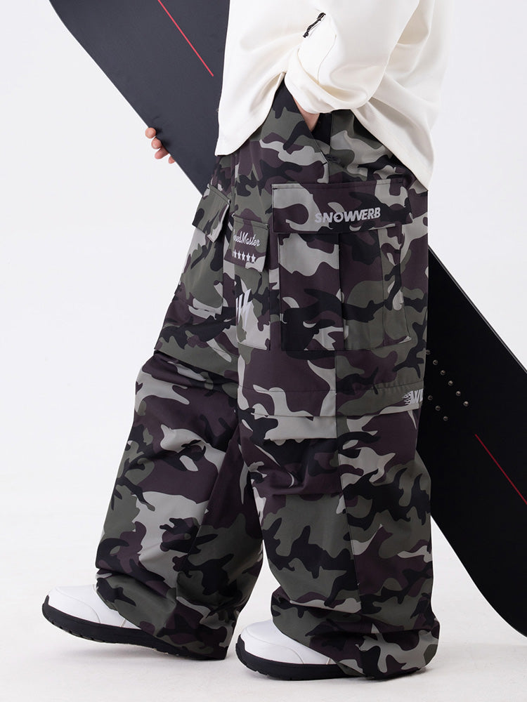 Damen Wild Soul Steeze Shred Master Baggy Street Cargo Camo Schneehose / Shorts