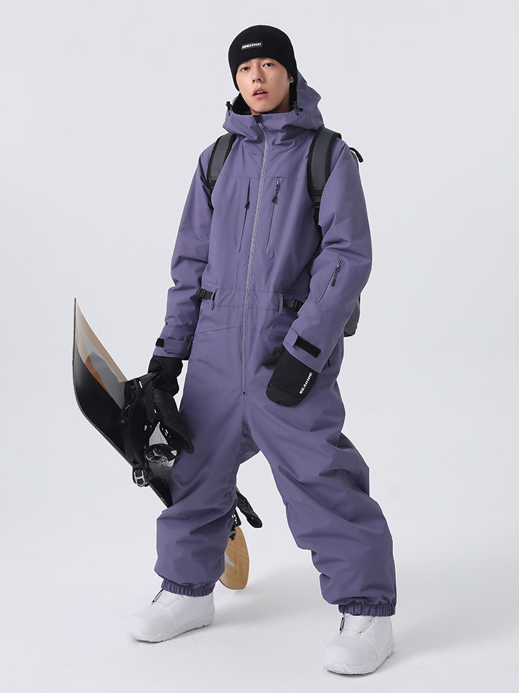 Searipe Mountain Freerider Einteiler-Skianzug für Herren, Ganzkörper-Schneeanzug mit lockerer Passform