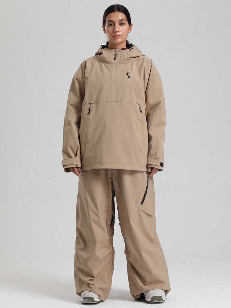 Gsou Snow Damen-Pullover-Anorak, strapazierfähig, Bergflauschig, Baggy-Schneeanzug