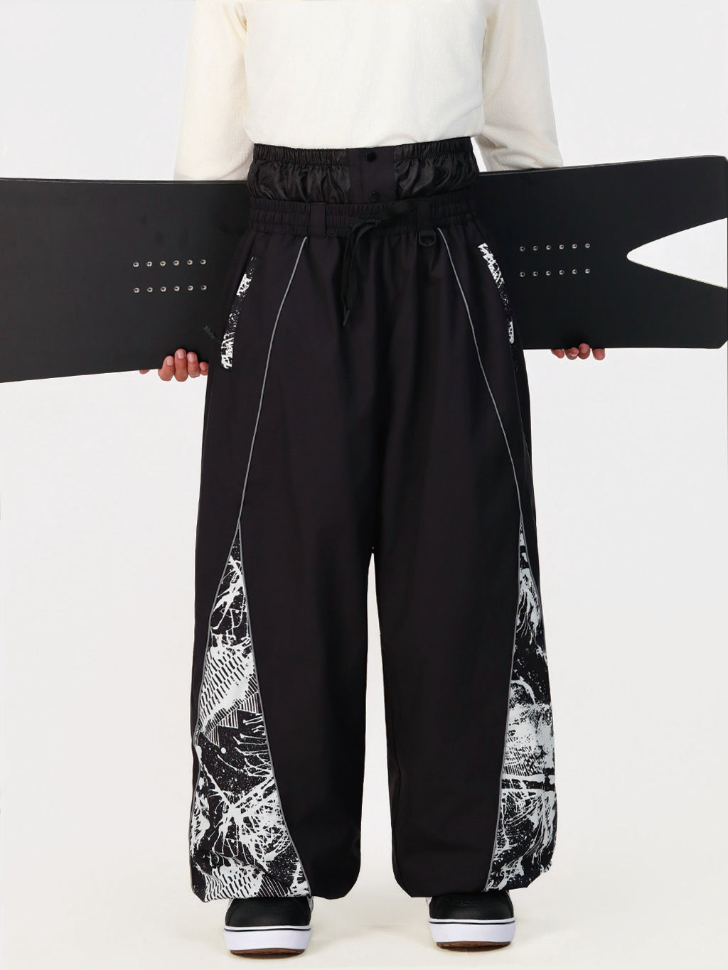 Hyper Flux Herren Hyper Flux Color Graffiti Panel Reflective Line Jogger Baggy Snow Pants