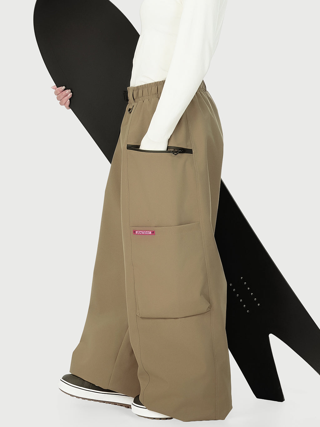 Techline Damen-Skihose mit strapazierfähigem Stretch-Cargo-Design – Baggy Freestyle Passform