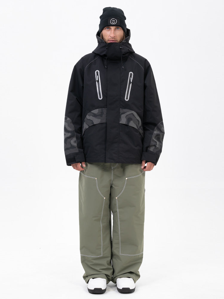 Chillform Herren-Schneeanzug mit reflektierendem Tarnmuster – Glow Trail Jacke mit Freerider Baggy Schneehose