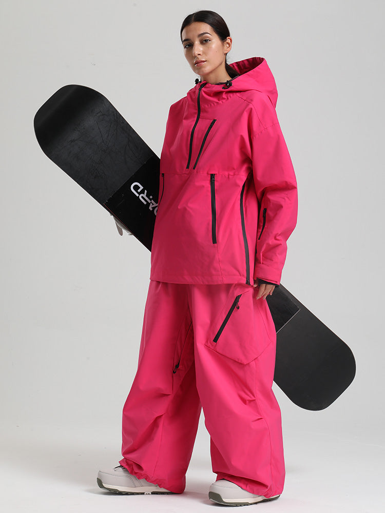 Gsou Snow Damen-Pullover-Anorak, strapazierfähig, Bergflauschig, Baggy-Schneeanzug