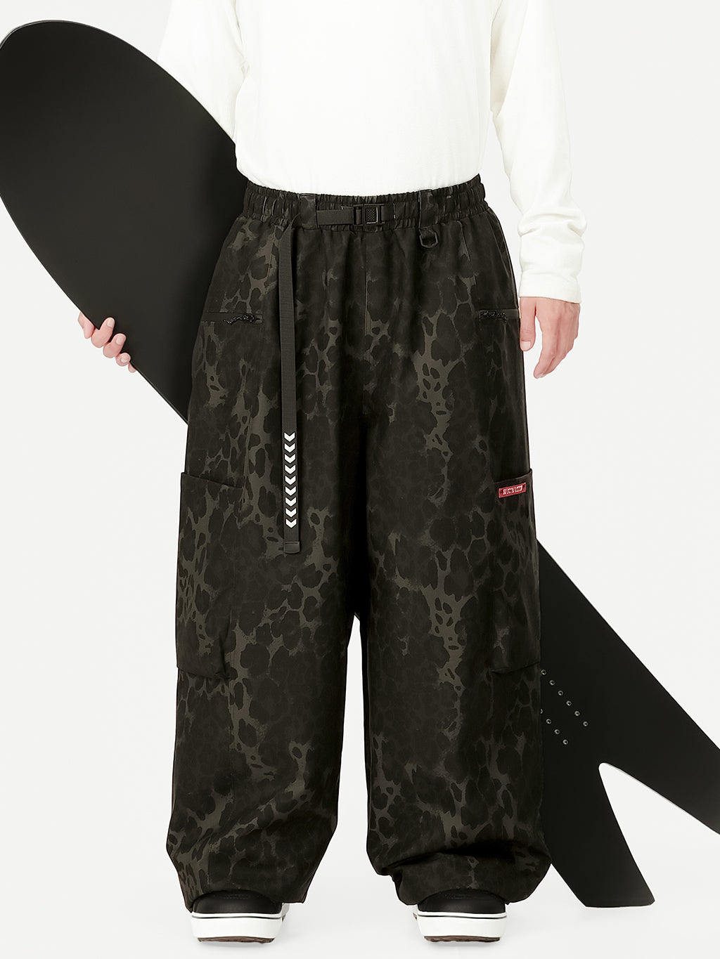 Techline Herren Strapazierfähige Stretch Utility Cargo Skihose – Baggy Freestyle Passform