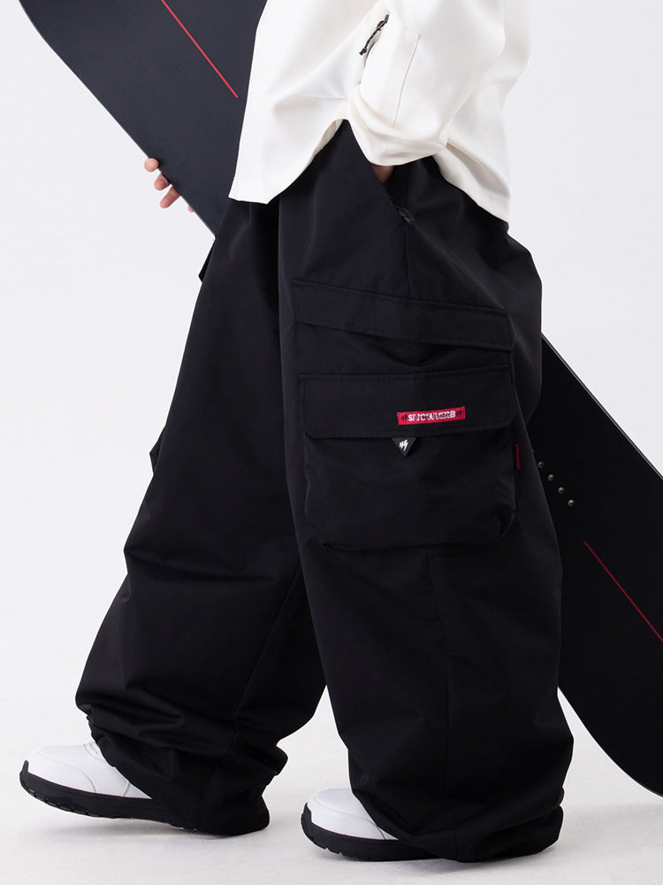 Wild Soul Steeze ParkRider Herren-Skihose mit mehreren Taschen, Utility-Schneehose, Baggy-Schneehose