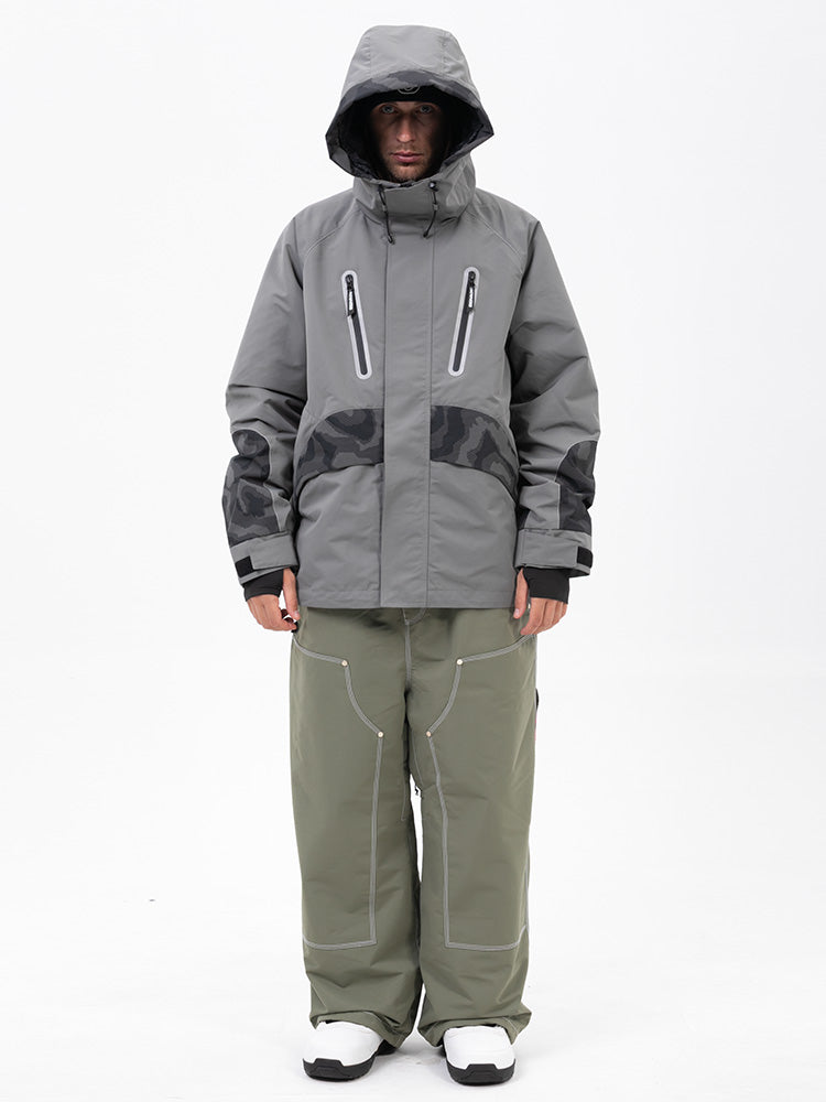 Chillform Herren-Schneeanzug mit reflektierendem Tarnmuster – Glow Trail Jacke mit Freerider Baggy Schneehose
