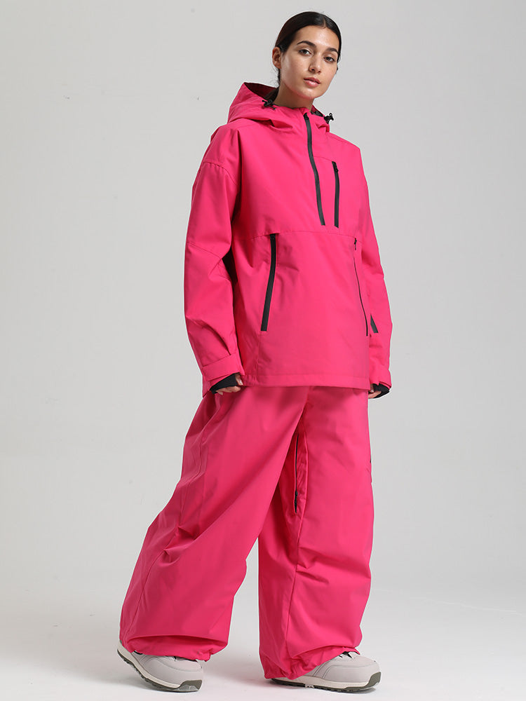 Gsou Snow Damen-Pullover-Anorak, strapazierfähig, Bergflauschig, Baggy-Schneeanzug