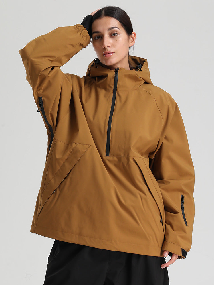 Gsou Snow Damen-Snowboardjacke im urbanen Stil, Pullover-Anorak, Snowboardjacke
