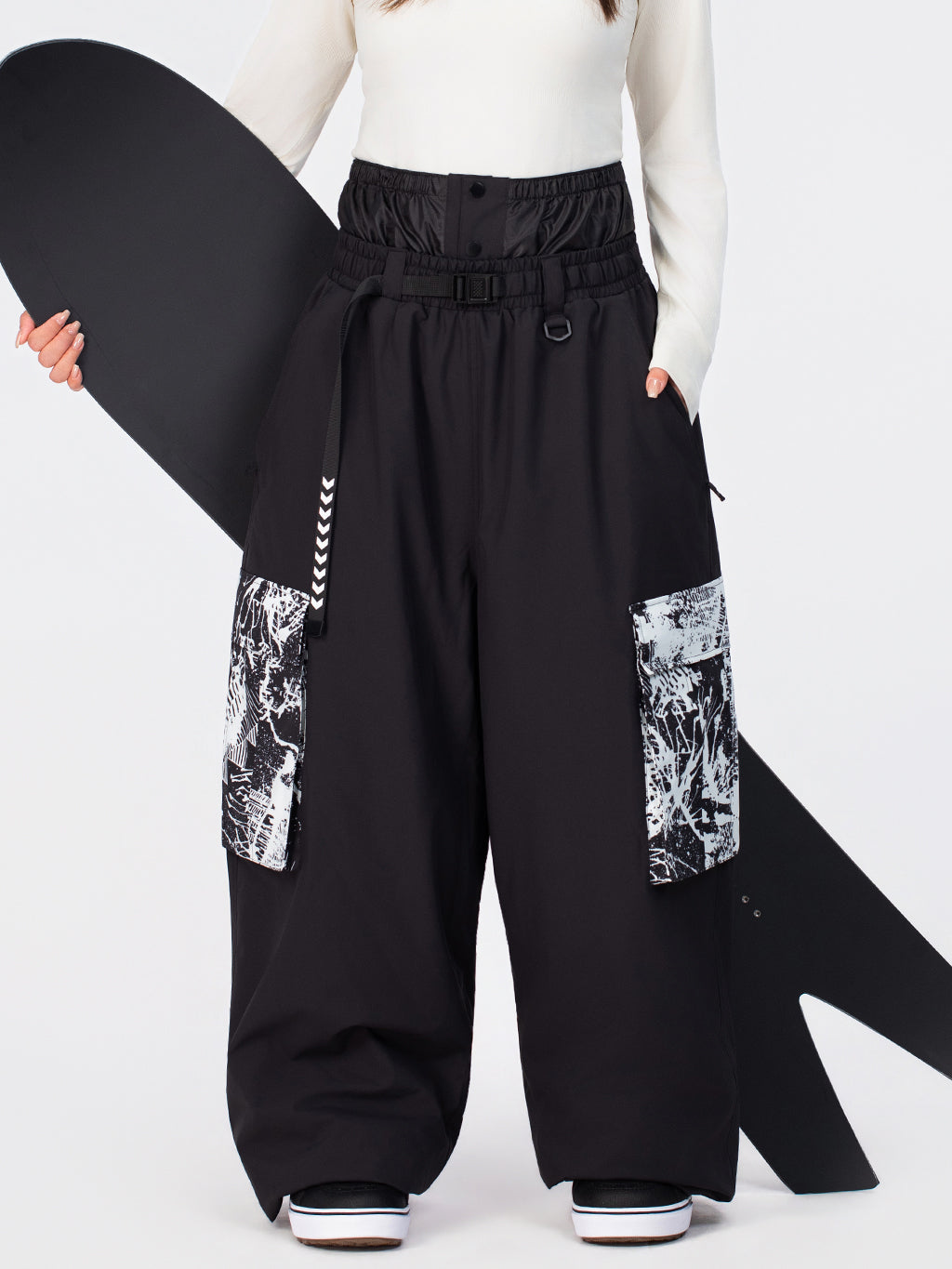 Hyper Flux Urban Graffiti Freestyle Baggy Cargo Snowboardhose für Damen - Park Rider