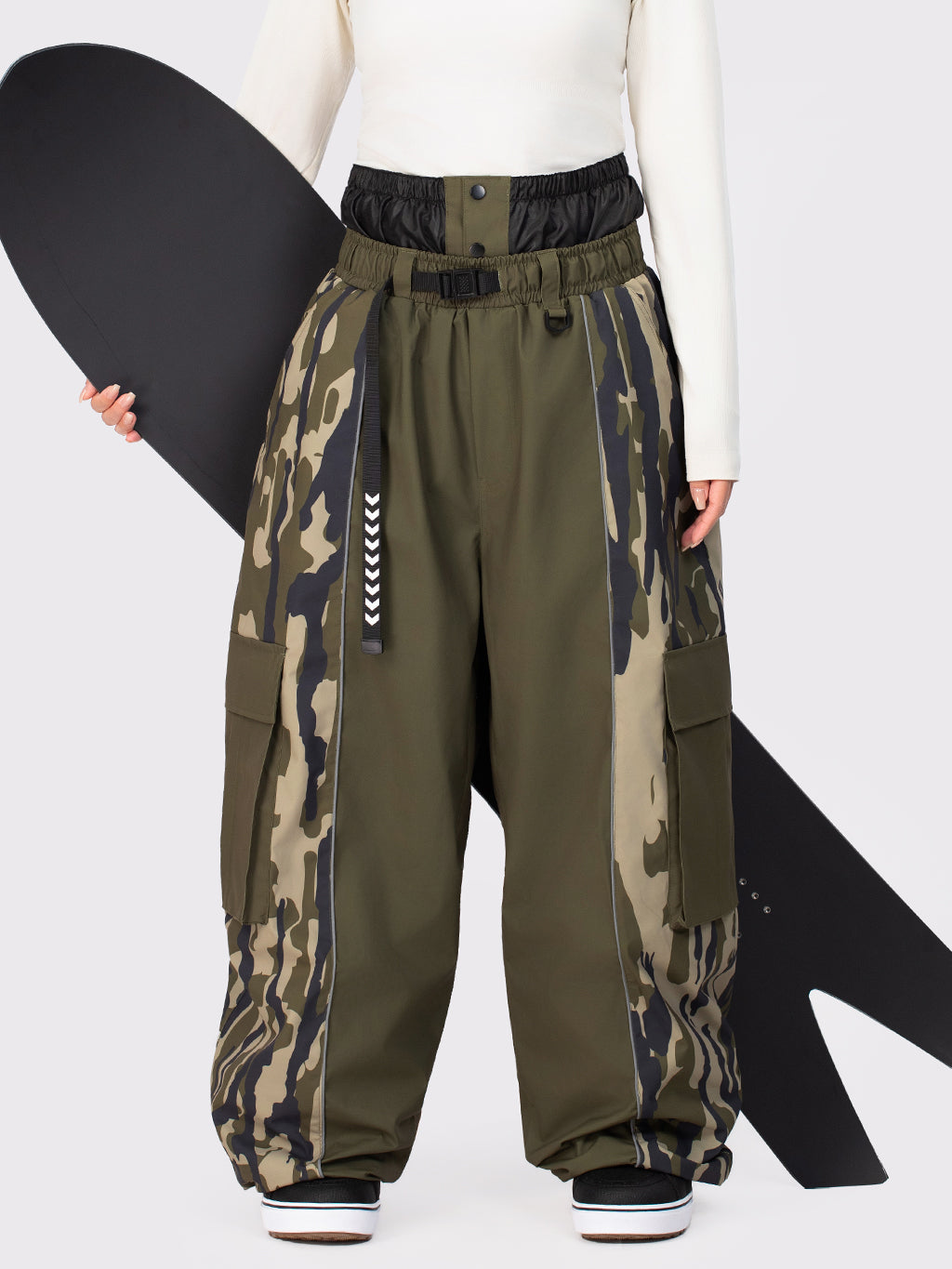 Wild Motion Damen-Schneehose mit reflektierendem Farbblock-Design und extra weitem Schnitt