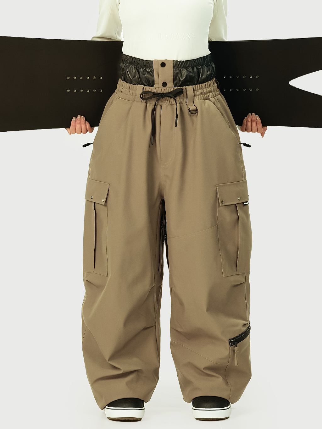 Techline Damen-Arbeitskleidungs-inspirierte Utility-Cargo-Schneehose – Baggy Freestyle-Passform