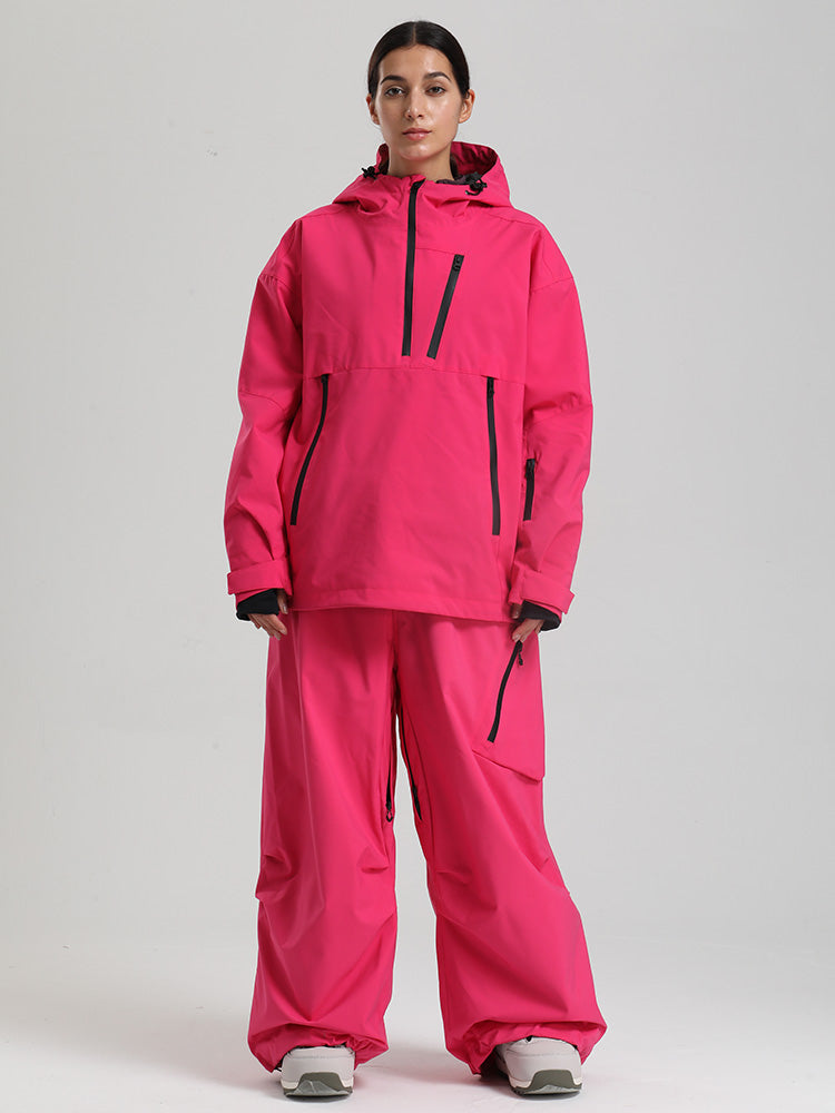 Gsou Snow Damen-Pullover-Anorak, strapazierfähig, Bergflauschig, Baggy-Schneeanzug