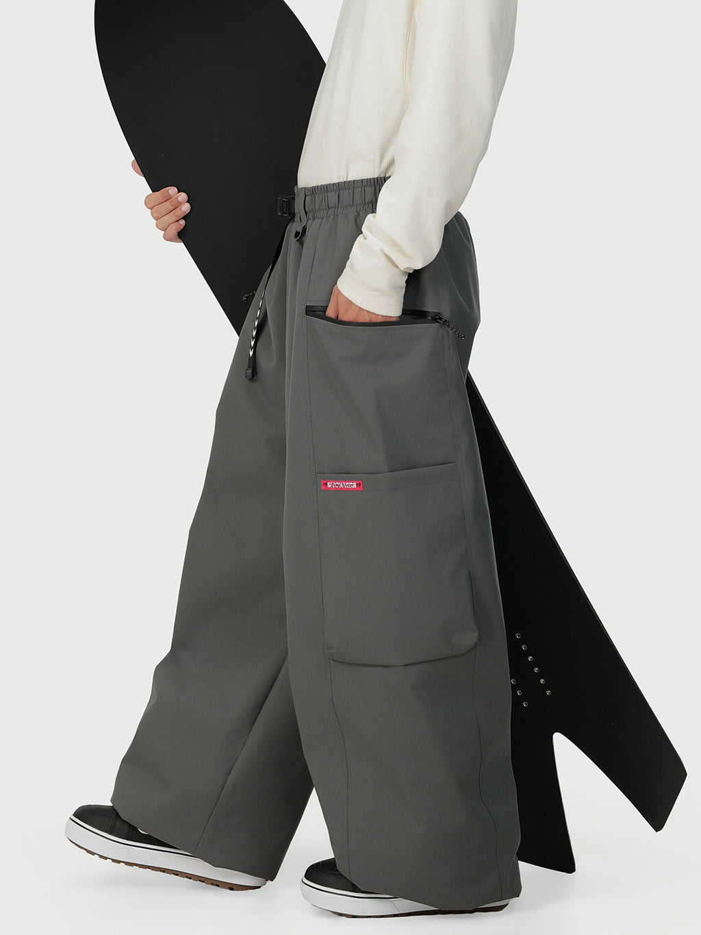 Techline Herren Strapazierfähige Stretch Utility Cargo Skihose – Baggy Freestyle Passform