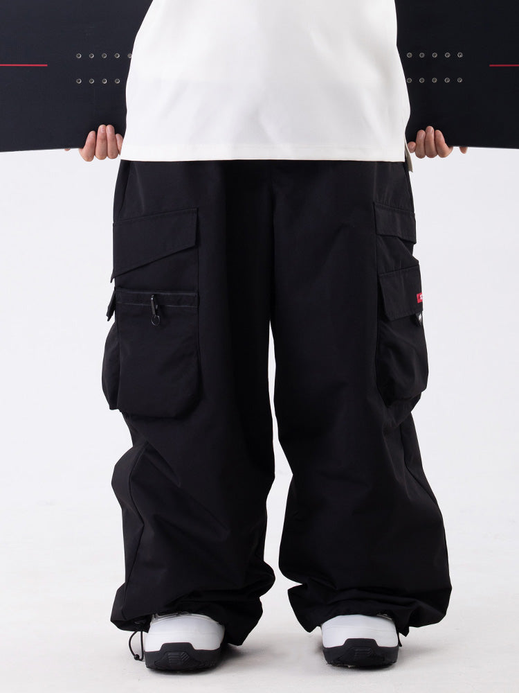 Wild Soul Steeze ParkRider Damen-Cargohose mit mehreren Taschen und Leopardenmuster