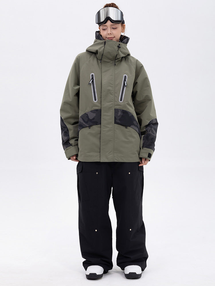 Chillform Damen-Schneeanzug mit reflektierendem Tarnmuster – Glow Trail Jacke mit Baggy-Schneehose (Set)