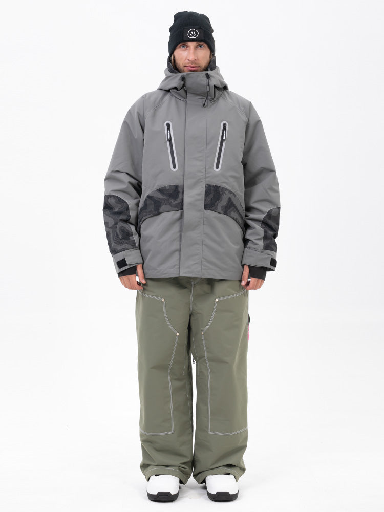 Chillform Herren-Schneeanzug mit reflektierendem Tarnmuster – Glow Trail Jacke mit Freerider Baggy Schneehose