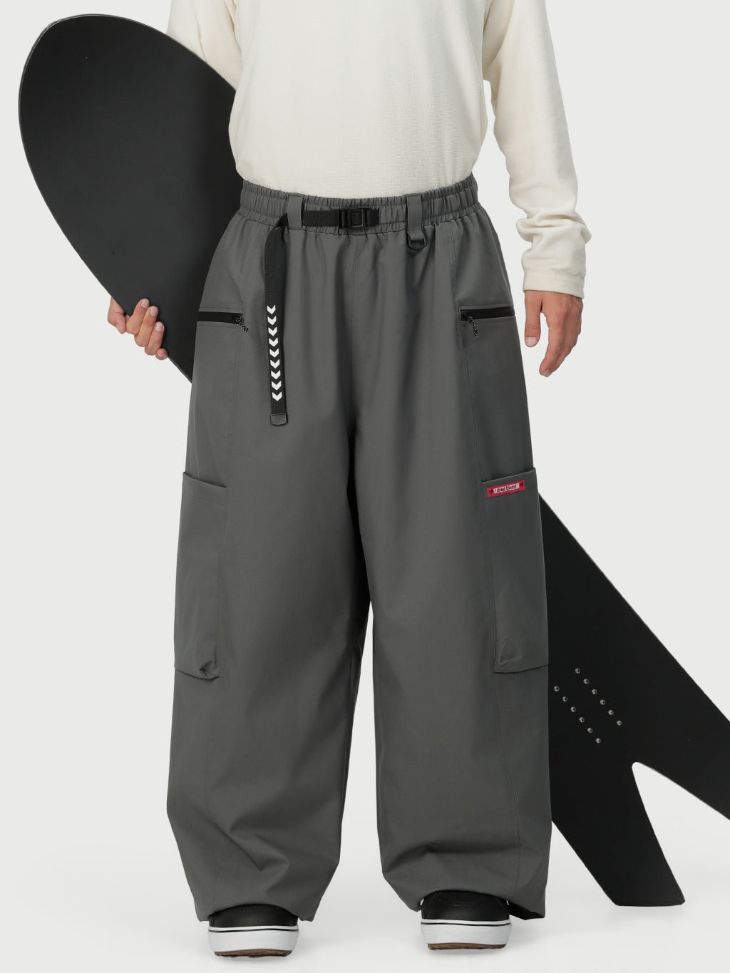 Techline Herren Strapazierfähige Stretch Utility Cargo Skihose – Baggy Freestyle Passform